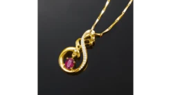 Pendentif Cygne Or Jaune - Rubis Et Diamants En Pendeloque -Maria || Simplicity Soldes final rpy010 3