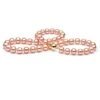 Perle De Culture Rose - Collier Perles Eau Douce Roses - 7.5/8mm