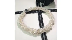 Collier Pierrot I 5 Rangs De Perles Blanches 5/8mm AAA