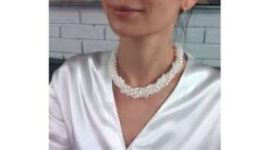 Collier Pierrot I 5 Rangs De Perles Blanches 5/8mm AAA -Maria || Simplicity Soldes fnp071 3