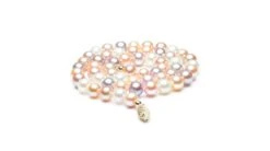 Collier De Perles Multicolores - Collier Perles Eau Douce - 6.5/7mm