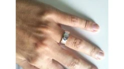 Bague Homme Or Blanc. Diamant Solitaire. Or 750/1000 Brossé Et Poli | Lorenzo -Maria || Simplicity Soldes hb003 5