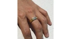 Bague En Or Jaune Pour Homme. Finition Polie Et Brossée. Diamant | Elbow -Maria || Simplicity Soldes hb007 4 1