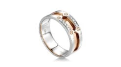 Ford Bague Homme Histoire D'or Contemporaine - 2 Ors - Diamant