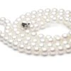 Collier Double Fil, Rang De Perles - Perle Eau Douce Blanche - 7/7.5mm