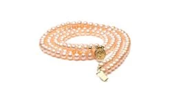 Splendid Collier Double Rang Perles Roses - Perles De Culture Chine - 5/5.5mm