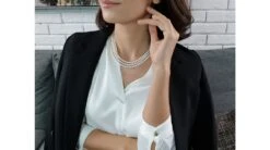 Collier Perles 3 Rangs Mariage. Perle Blanche 5/5.5mm -Maria || Simplicity Soldes np037 3 5