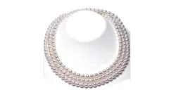 Collier Triple Perles Akoya Blanches - 6.5/7mm - AAA