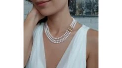Collier Triple Perles Akoya Blanches - 6.5/7mm - AAA -Maria || Simplicity Soldes npa0703 6