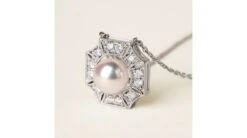 Pendentif Géométria Préciosa - Perle Akoya, Or Blanc, Diamant -Maria || Simplicity Soldes npaw076 2