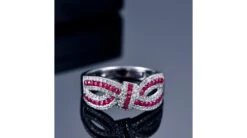 Bague Mandalay I Noeud Or Blanc, Rubis, Diamant