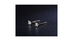 Puces Diamants Taille Princesse 0.20ct. Or Blanc. Personnalisable -Maria || Simplicity Soldes odw019 1