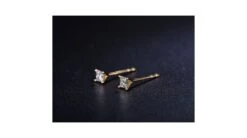 Puces Diamants Taille Princesse 0.20ct. Or Jaune. Personnalisable -Maria || Simplicity Soldes ody019 1