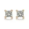 Puces Diamants Taille Princesse 0.20ct. Or Jaune. Personnalisable