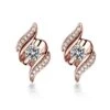 Maria Boucles D'oreilles Pendantes. Or Rose Diamants. Carat Personnalisable