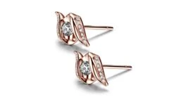 Maria Boucles D'oreilles Pendantes. Or Rose Diamants. Carat Personnalisable -Maria || Simplicity Soldes ord020 4 1