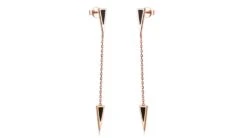 Pendants D'oreilles Or Rose Et Agates Noires. Chaînettes -Maria || Simplicity Soldes ord022 4