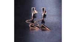 Pendants D'oreilles Or Rose Et Agates Noires. Chaînettes -Maria || Simplicity Soldes ord022 6