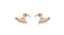 Puces Et Pendants Or Rose Diamants. Tentacules