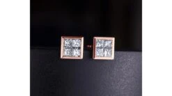 Boucle Puce Personnalisable Diamant Princesse 0.40ct. Or Rose -Maria || Simplicity Soldes ord027 2