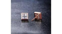 Boucle Puce Personnalisable Diamant Princesse 0.40ct. Or Rose -Maria || Simplicity Soldes ord027 7