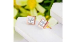 Boucle Puce Personnalisable Diamant Princesse 0.40ct. Or Rose -Maria || Simplicity Soldes ord027 8