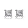 Puces Diamants Taille Princesse 0.20ct. Or Blanc. Personnalisable