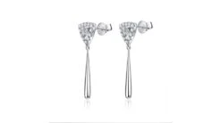 Boucles D'oreilles Diamants Or Blanc Pendantes Forme Goutte -Maria || Simplicity Soldes owd025 2