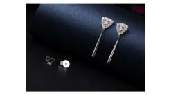 Boucles D'oreilles Diamants Or Blanc Pendantes Forme Goutte -Maria || Simplicity Soldes owd025 3