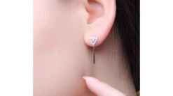 Boucles D'oreilles Diamants Or Blanc Pendantes Forme Goutte -Maria || Simplicity Soldes owd025 4