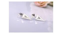Pendants D'oreilles Triangles Or Blanc. Diamants 0.10ct -Maria || Simplicity Soldes owd028 1