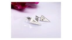 Pendants D'oreilles Triangles Or Blanc. Diamants 0.10ct -Maria || Simplicity Soldes owd028 3