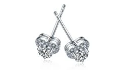 MARINA Boucles Oreilles Diamants 0.60ct. Or Blanc. Coeur -Maria || Simplicity Soldes owd036 1