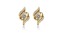 Maria Boucles D'oreilles Pendantes. Or Jaune Diamants. Carat Personnalisable