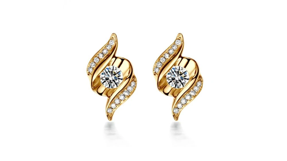 Maria Boucles D'oreilles Pendantes. Or Jaune Diamants. Carat Personnalisable 1 Maria Boucles D'oreilles Pendantes. Or Jaune Diamants. Carat Personnalisable