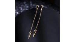 Pendants D'oreilles Or Jaune Et Agates Noires. Chaînettes -Maria || Simplicity Soldes oyd022 2