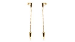 Pendants D'oreilles Or Jaune Et Agates Noires. Chaînettes -Maria || Simplicity Soldes oyd022 4