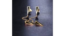 Pendants D'oreilles Or Jaune Et Agates Noires. Chaînettes -Maria || Simplicity Soldes oyd022 6