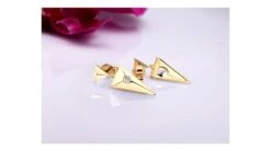 Pendants D'oreilles Triangles Or Jaune. Diamants 0.10ct -Maria || Simplicity Soldes oyd028 3