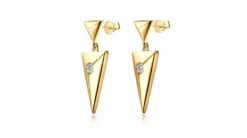 Pendants D'oreilles Triangles Or Jaune. Diamants 0.10ct -Maria || Simplicity Soldes oyd028 4