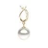 Pendentif Île Maria - Perle D'Australie Blanche - Or Jaune, Diamants