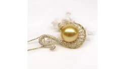 Pendentif Faune Aquatique - Perle D'Australie Dorée - Or, Diamants -Maria || Simplicity Soldes pap070 5 1