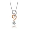 Pendentif 99 - Or Blanc Et Rose - Diamants 0.25ct