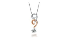 Pendentif 99 - Or Blanc Et Rose - Diamants 0.25ct