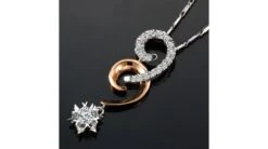 Pendentif 99 - Or Blanc Et Rose - Diamants 0.25ct -Maria || Simplicity Soldes pdr069 3