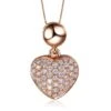 Pendentif Coeur Pavé De Diamants - Or Rose Et Diamants 0.23ct