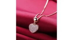 Pendentif Coeur Pavé De Diamants - Or Rose Et Diamants 0.23ct -Maria || Simplicity Soldes pdr072 4