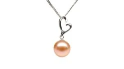 Pendentif Cœur De Cupidon Or Blanc - Perle D'eau Douce Blanche -Maria || Simplicity Soldes pdw021 pi