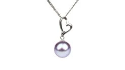Pendentif Cœur De Cupidon Or Blanc - Perle D'eau Douce Blanche -Maria || Simplicity Soldes pdw021 pu