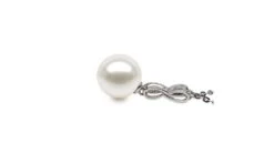 Pendentif Bélière Or Blanc Entortilée - Perle Chinoise Et Diamant -Maria || Simplicity Soldes pdw022 2